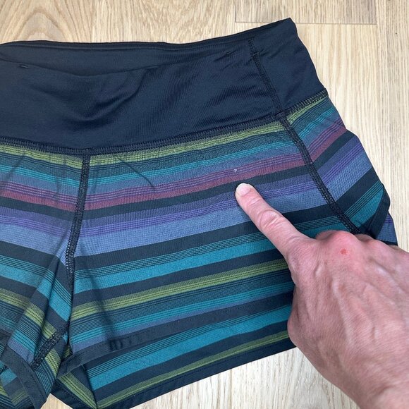 Lululemon Run Speed Short Multicolored Black Stripe Sz6 - Picture 11 of 11